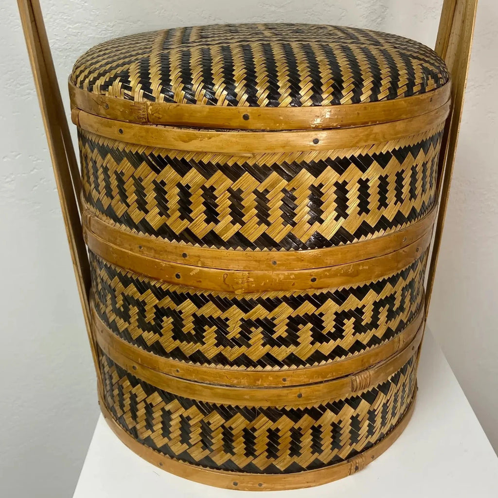 Double Happiness 3 Tier Woven Wedding Tiffin Basket