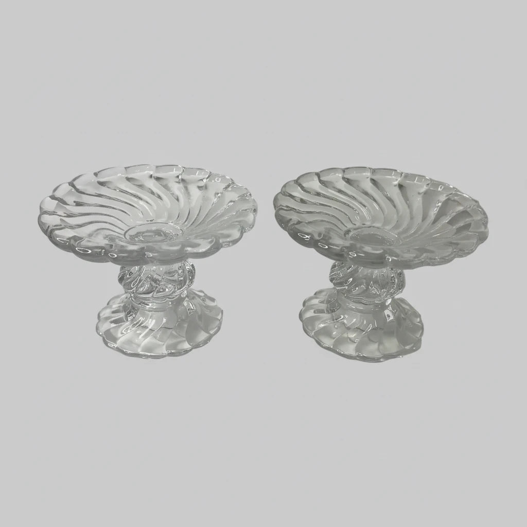 Fostoria "Colony" Pressed Glass Candle Holders – a Pair