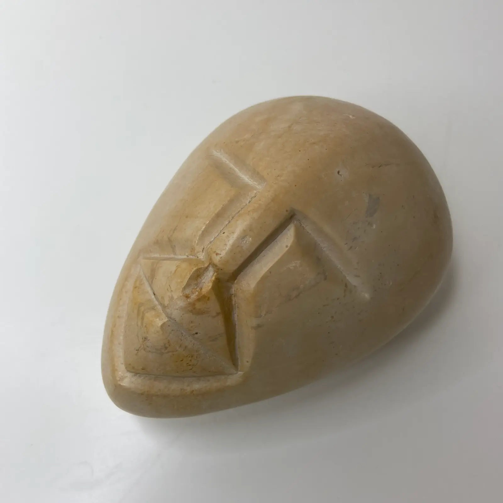 Kenyan Soapstone Face Box – Carved Lidded Trinket Box by Besmo