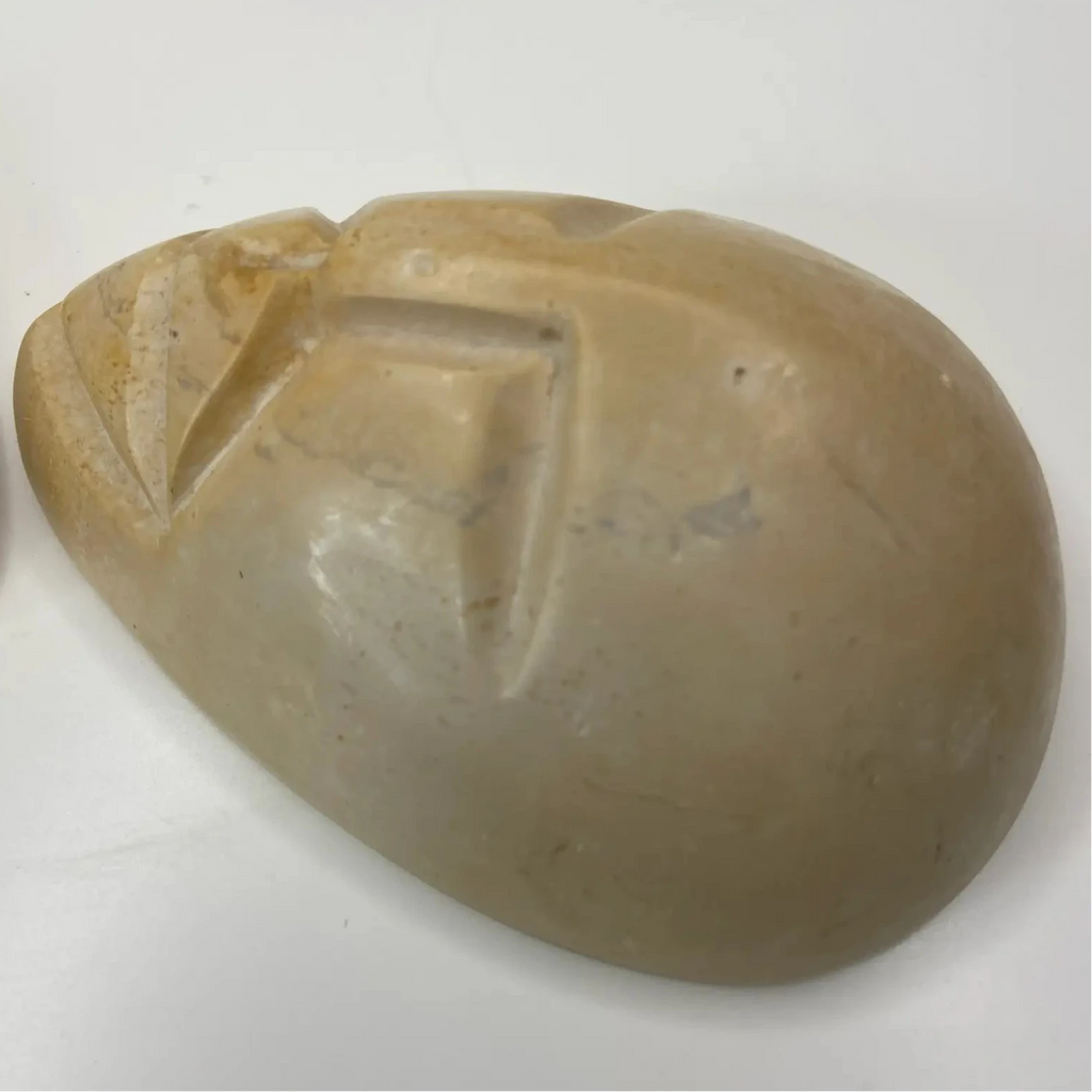 Kenyan Soapstone Face Box – Carved Lidded Trinket Box by Besmo