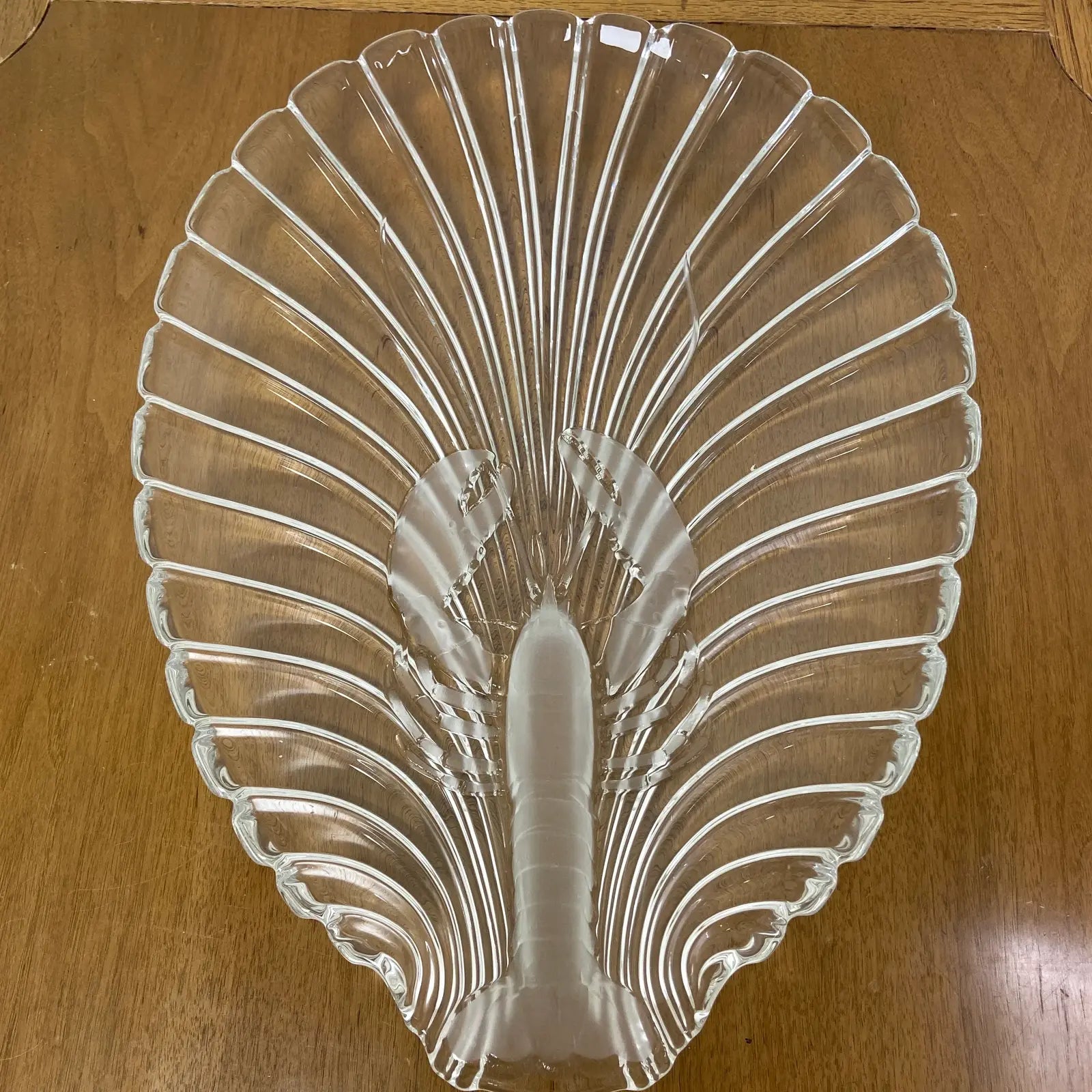 Mikasa Glass Lobster on a Shell Serving Platters – Set of 2, Clear and Frosted Sculptural Glass
