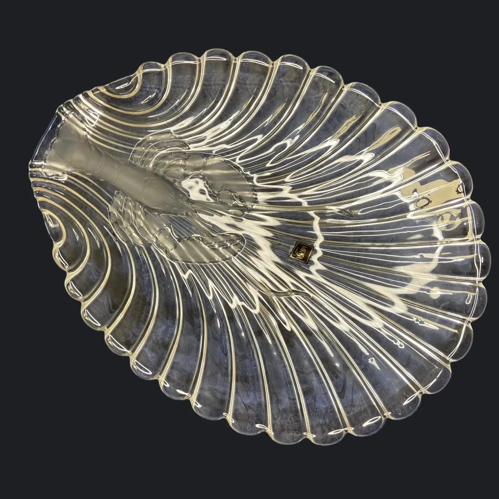 Mikasa Glass Lobster on a Shell Serving Platters – Set of 2, Clear and Frosted Sculptural Glass