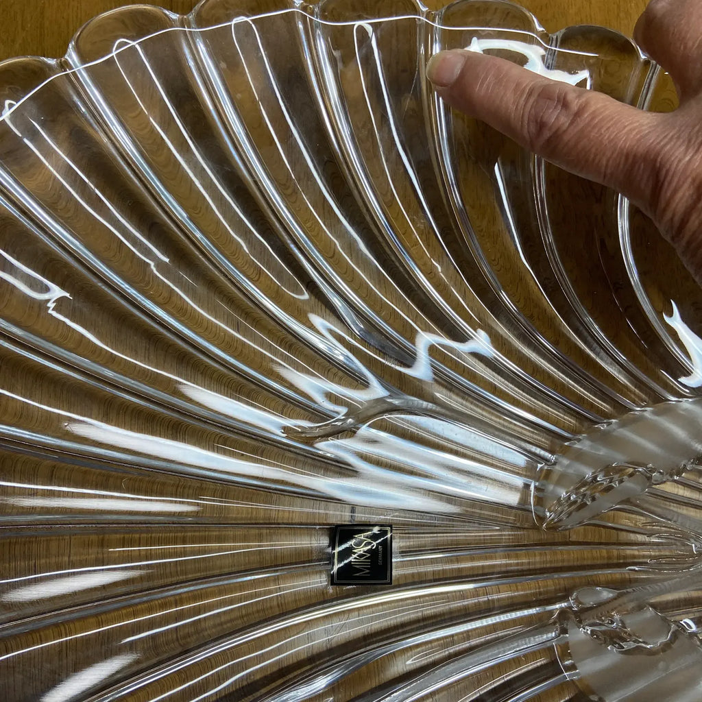 Mikasa Glass Lobster on a Shell Serving Platters – Set of 2, Clear and Frosted Sculptural Glass