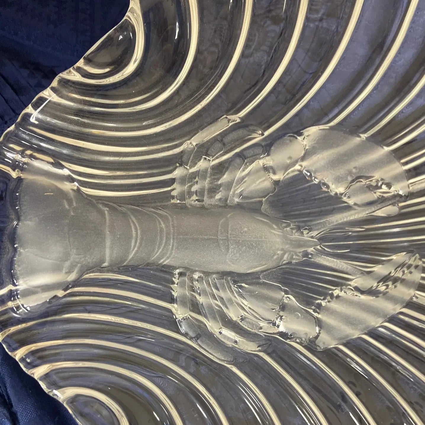 Mikasa Glass Lobster on a Shell Serving Platters – Set of 2, Clear and Frosted Sculptural Glass