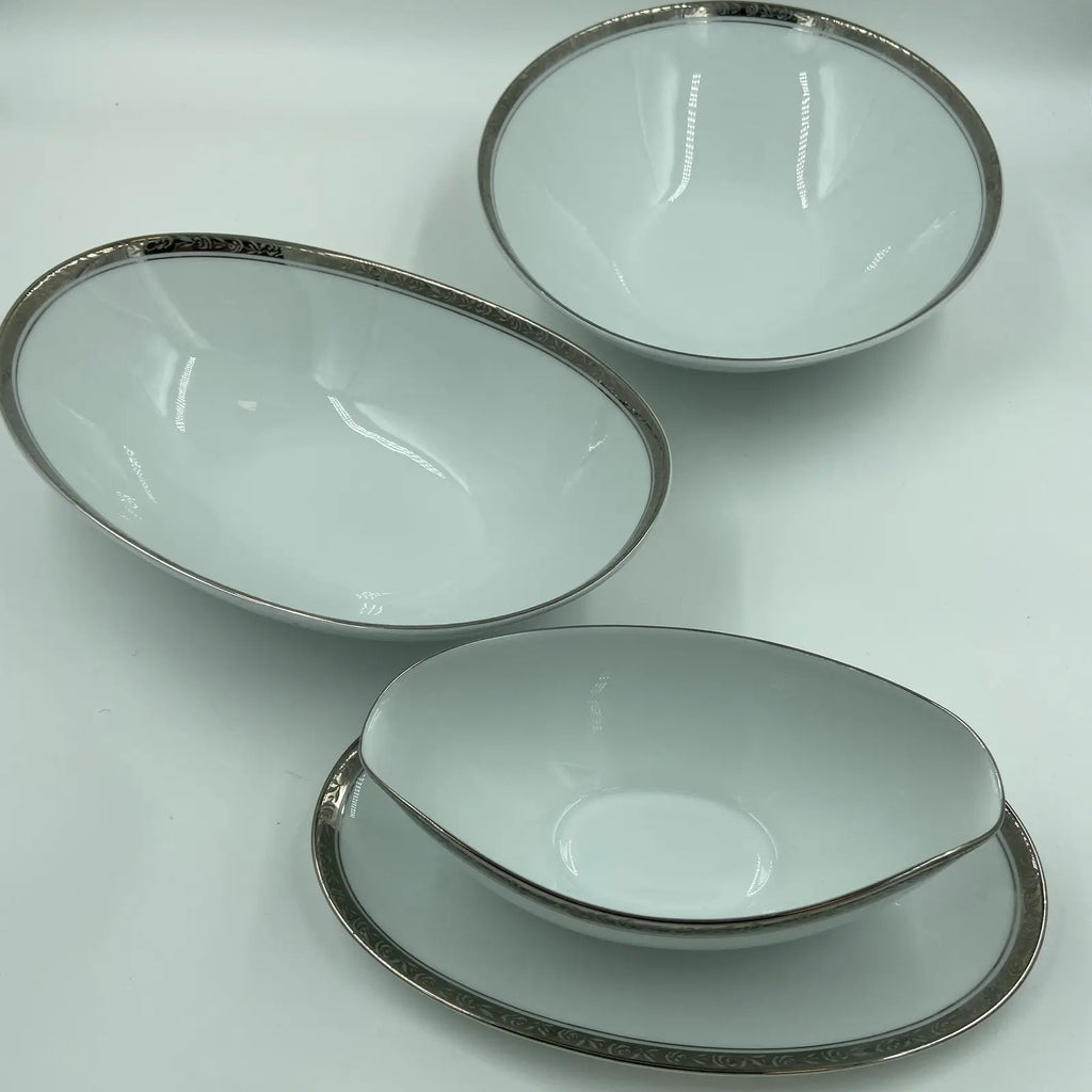 Vintage Noritake “Silvester” 6340 Fine China Dinner Service – 80 Pieces – Service for 12 – Japan, Circa 1960s