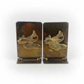 Solid Brass Folding Fish Koi Bookends - Pair