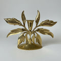 Solid Brass Symmetrical Leaf Candlestick Holder Centerpiece