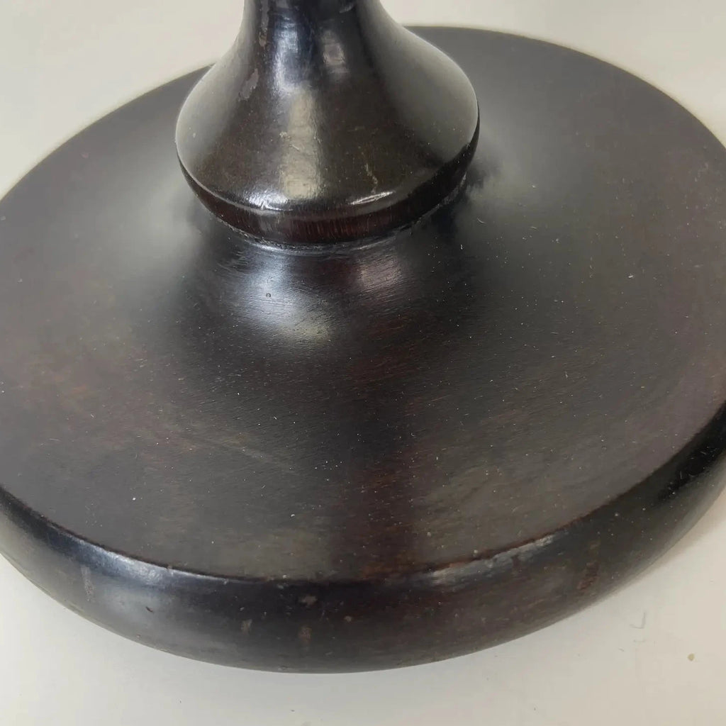 Turned Hardwood Candlestick Holders – a Pair